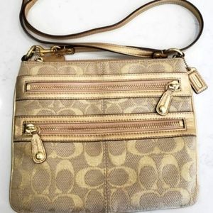 Coach Vintage Signature Gold Cossbody Bag